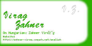 virag zahner business card